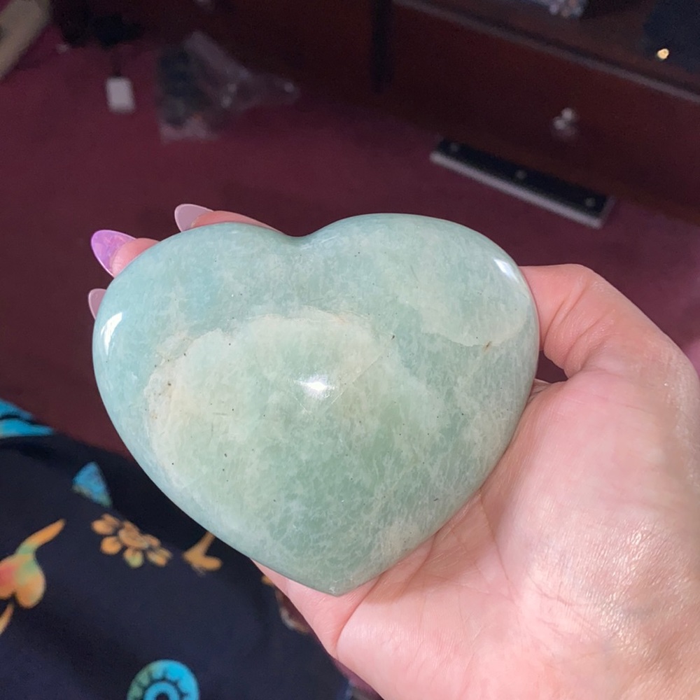 Amazonite heart WITH FLASH🤩🤩
